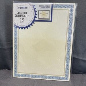Geographics Foil Enhanced Certificates Award Diploma 24lb paper NEW 48673
